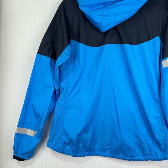 Nike Running Blue Black Jacket Women’s Medium Removable  Hood Sporty Athletic - Picture 4 of 11